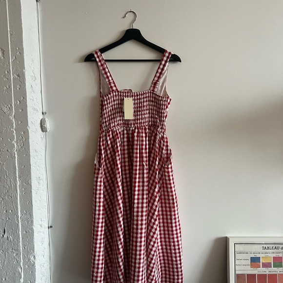 Red and white gingham midi dress - Picture 4 of 4